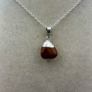 Silver and Red Pendant Necklace